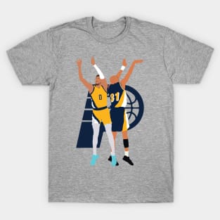 Tyrese Haliburton & Reggie Miller Indiana Pacers vs Knicks Collage T-Shirt